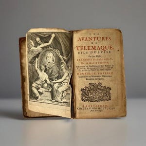 Les Avantures De Fils D&#39;Ulysse Hardcover Book by François Fénelon, 1736, In French