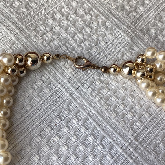 Vintage 5-Strand Faux Pearl Necklace - image 4