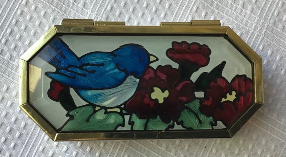 ステンドグラス／ジョン・ベーカー デザイン／Joan Baker Designs Vintage Joan Baker Designs Hand Painted Stained Glass & Brass