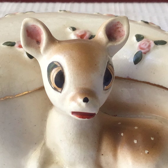 Old Vintage Hand Painted Wales Deer Ceramic Trink… - image 2