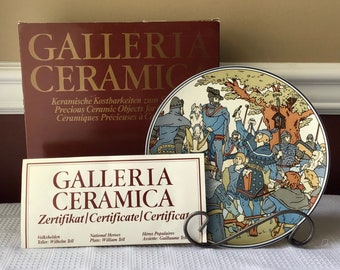 Vintage Heinrich Villeroy & Boch Wilhelm Tell Anno Limited Edition Wall Hanger Plate with Box and Certificate, Galleria Ceramica Serie