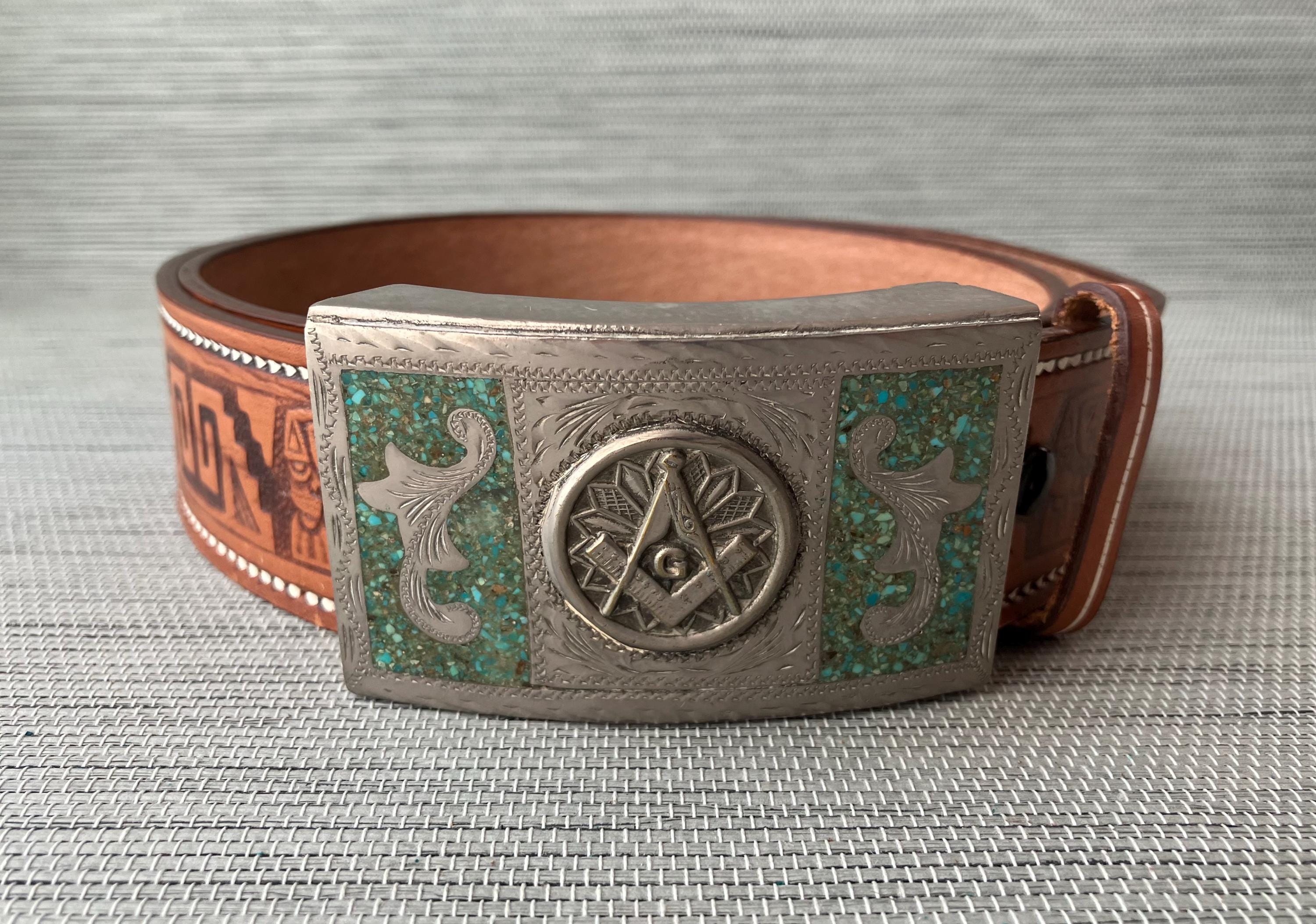 Peyote Bird Double Buckle, Leather Tooled, Beaded Belt -Small Sundance Belt - Etsy main image 4