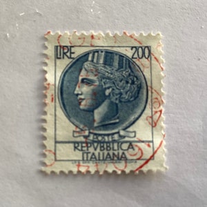 1968 Coin Of Syracuse Repvbblica Italiana 200 Lire Stamp/ Italian Stamp