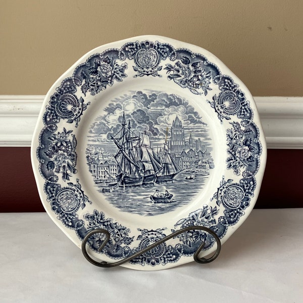 VTG Historical Ports of England Porcelain Collector Dinner Plate,  9 7/8" W