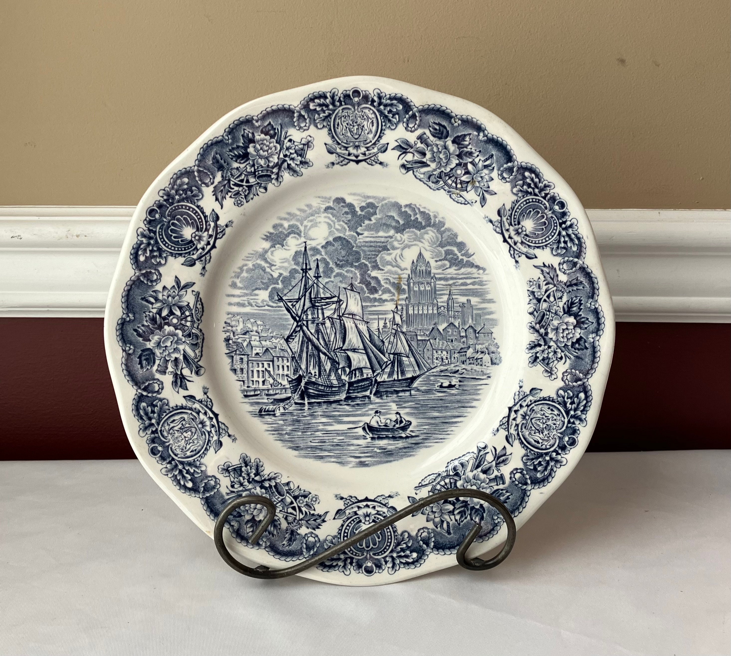 VTG Historical Ports of England Porcelain Collector Dinner Plate