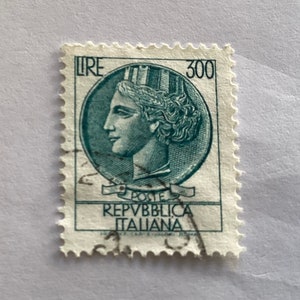 1972 Coin Of Syracuse Repvbblica Italiana 300 Lire Stamp/ Italian Stamp