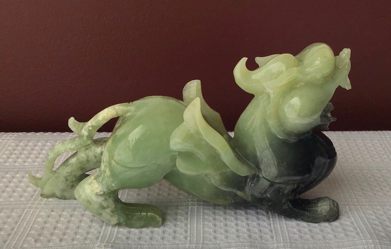 Vintage Chinese Jade Dragon Figurine | Etsy