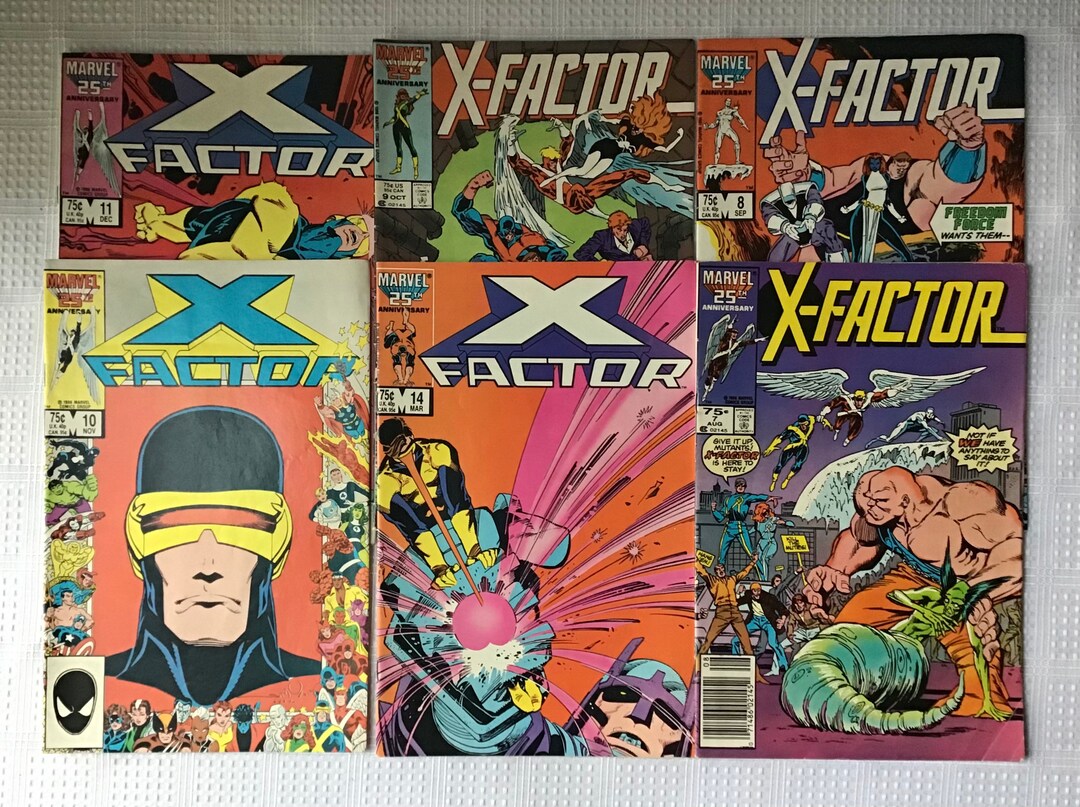Lot of 6 1980's Marvel X Factor Comics, No's 7, 8, 9, 10, 11, 14