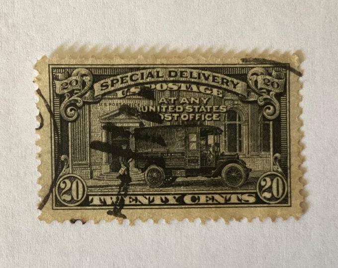 US Postage Stamp, 20 Cents, Special Delivery, 1925, Perforated - Etsy