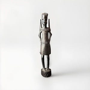 VTG Genuine Besmo Product Hand Carved in Kenya/ Vintage African Statue, 14&quot;