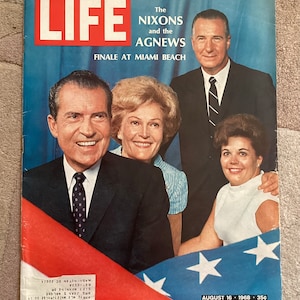 Vintage Life Magazine August 16, 1968 - The Nixons and The Agnews