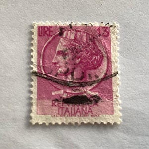 1954 Coin Of Syracuse Repvbblica Italiana 13 Lire Italian Stamp