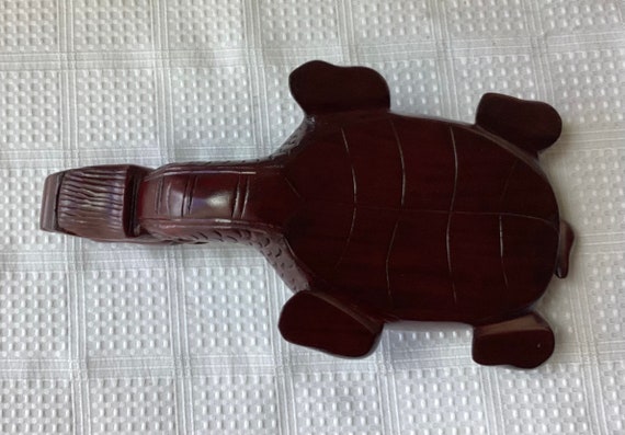 VTG Chinese Rosewood Dragon/Turtle Figurine Box With … - Gem