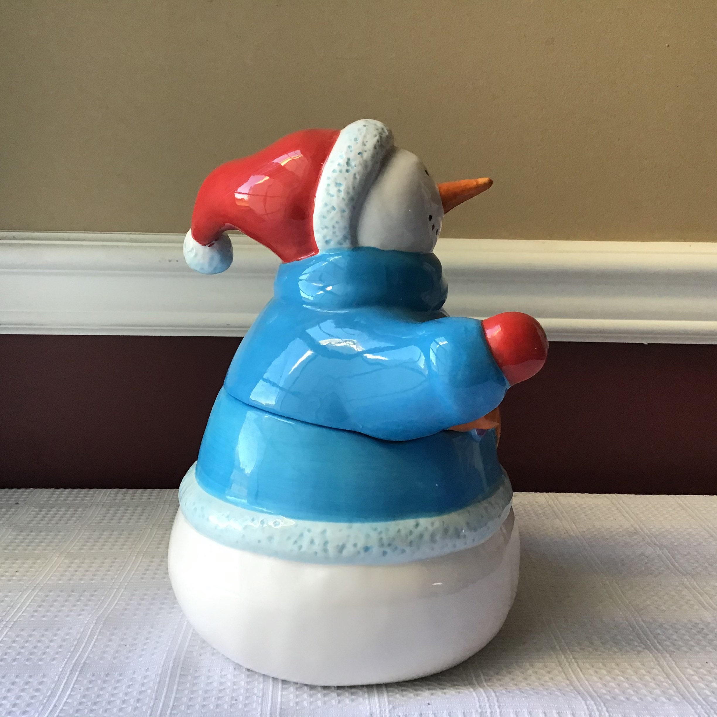 Vintage Large Ceramic Snowman Cookie Jar/ Christmas/ Seasonal Etsy