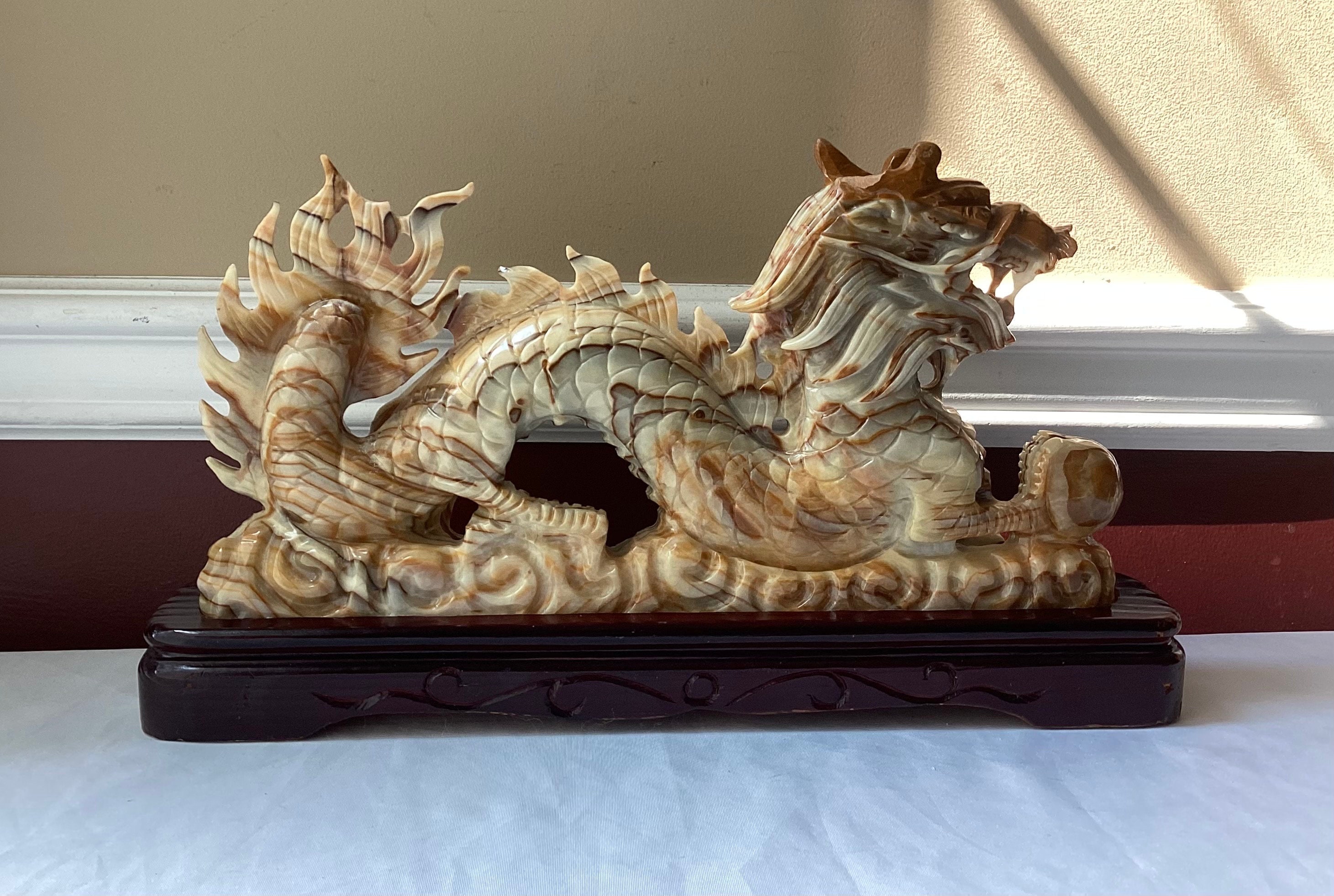 Vintage Chinese Dragon Statue - Etsy