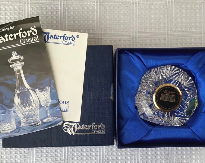 Waterford Crystal Paperweight Clock in Box, Made in Ireland, Working Condition Etsy