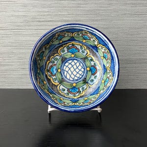VTG Mexican Talavera Hand Painted Ceramic Pottery Folk Art Wall Bowl Decor, 6&quot; W