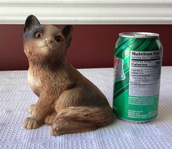 Vintage Sandicast Sit Kitten - Calico Cat Figurine, Handcast