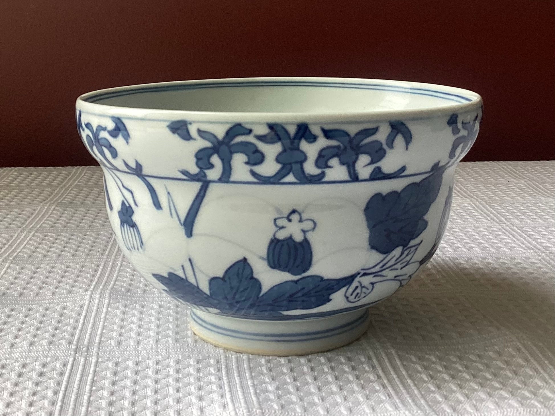 Japanese Porcelain Bowl Blue & White - Etsy