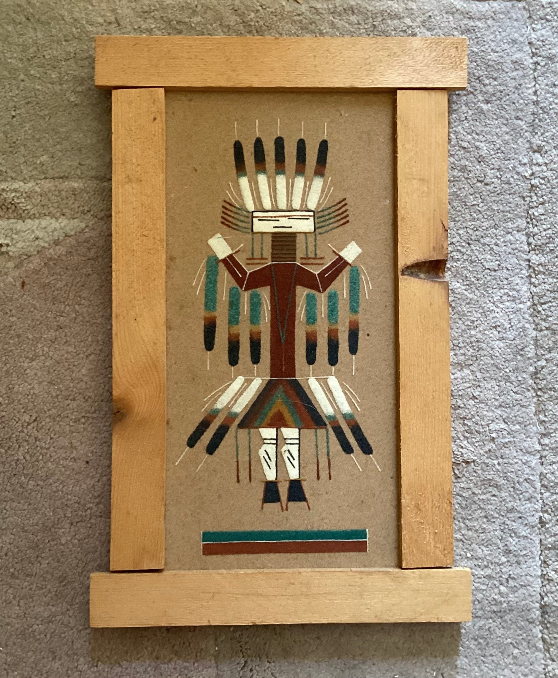 Vintage Navajo Sand Painting Art/ Native American Wall Art Vintage Navajo Sand Painting Art/ Native American Wall Art