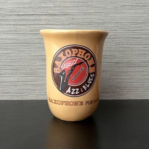 Vintage Saxophone Pub Jazz & Blues Ceramic Stein, Bangkok  (see condition)