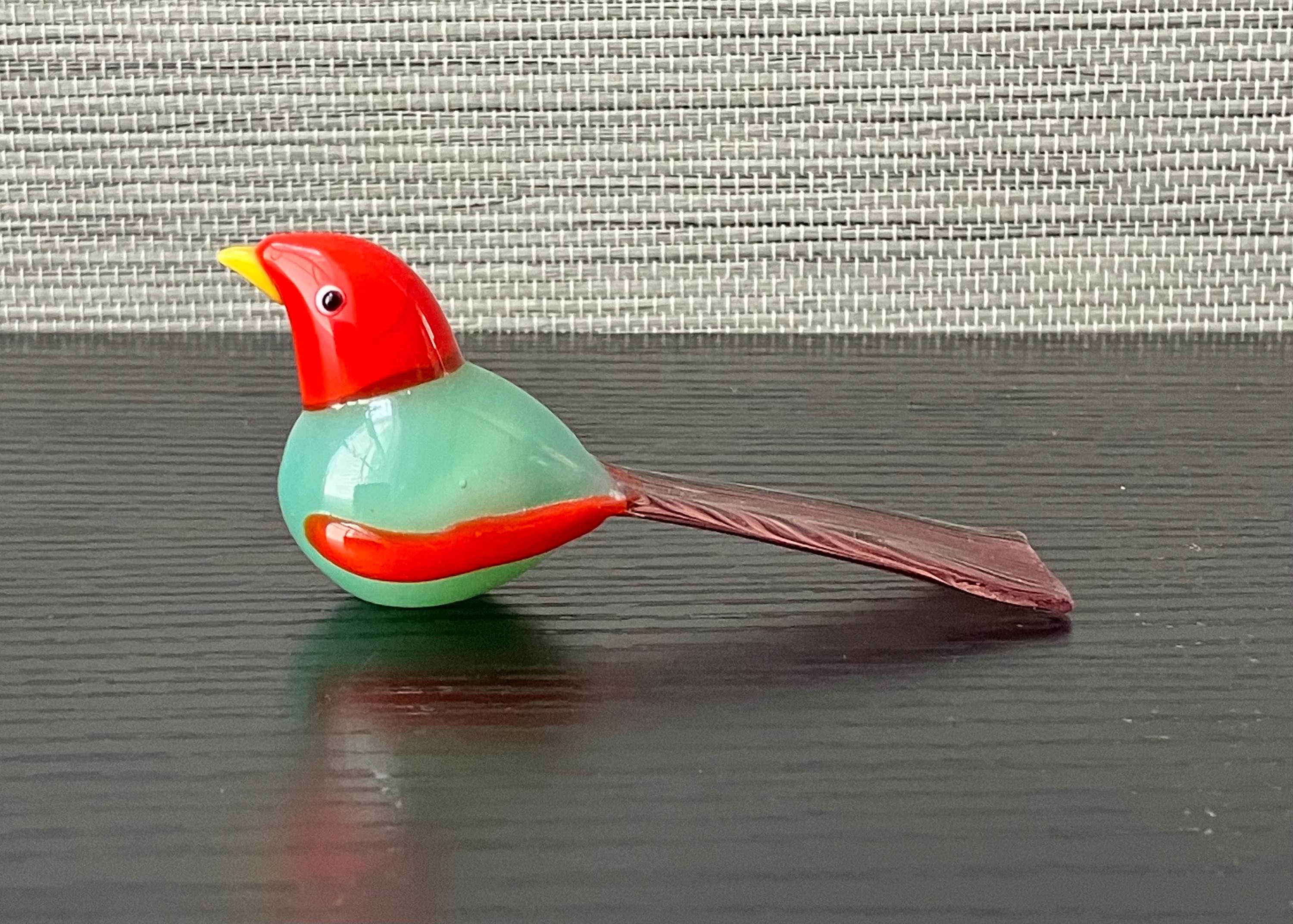 Red Murano Glass Bird - Etsy