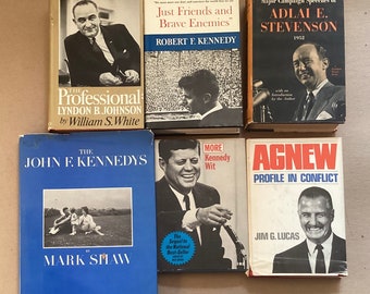 Lot of 6 Vintage Political Books: Kennedy, Agnew, Lyndon Johnson, Etc.
