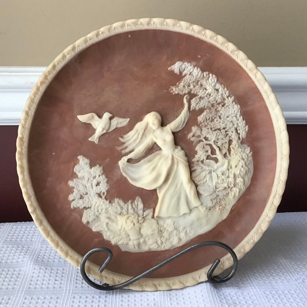 Vintage 1979 “To a Skylark” Cameo Collector Plate, Hand Crafted & Signed, USA