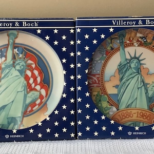 Lot of Two Vintage Villeroy & Boch Heinrich Porcelain Liberty Plates, Statue Of Liberty