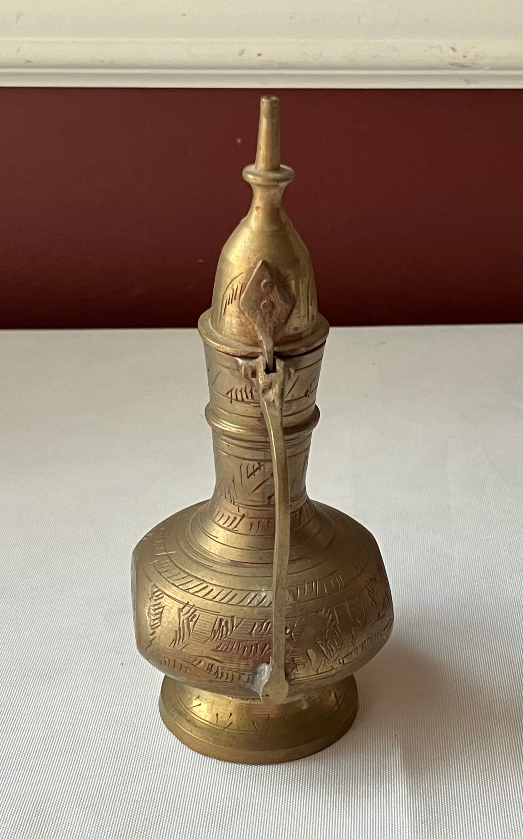 Vintage Small Decorative Turkish Brass Coffee Pot Figurine