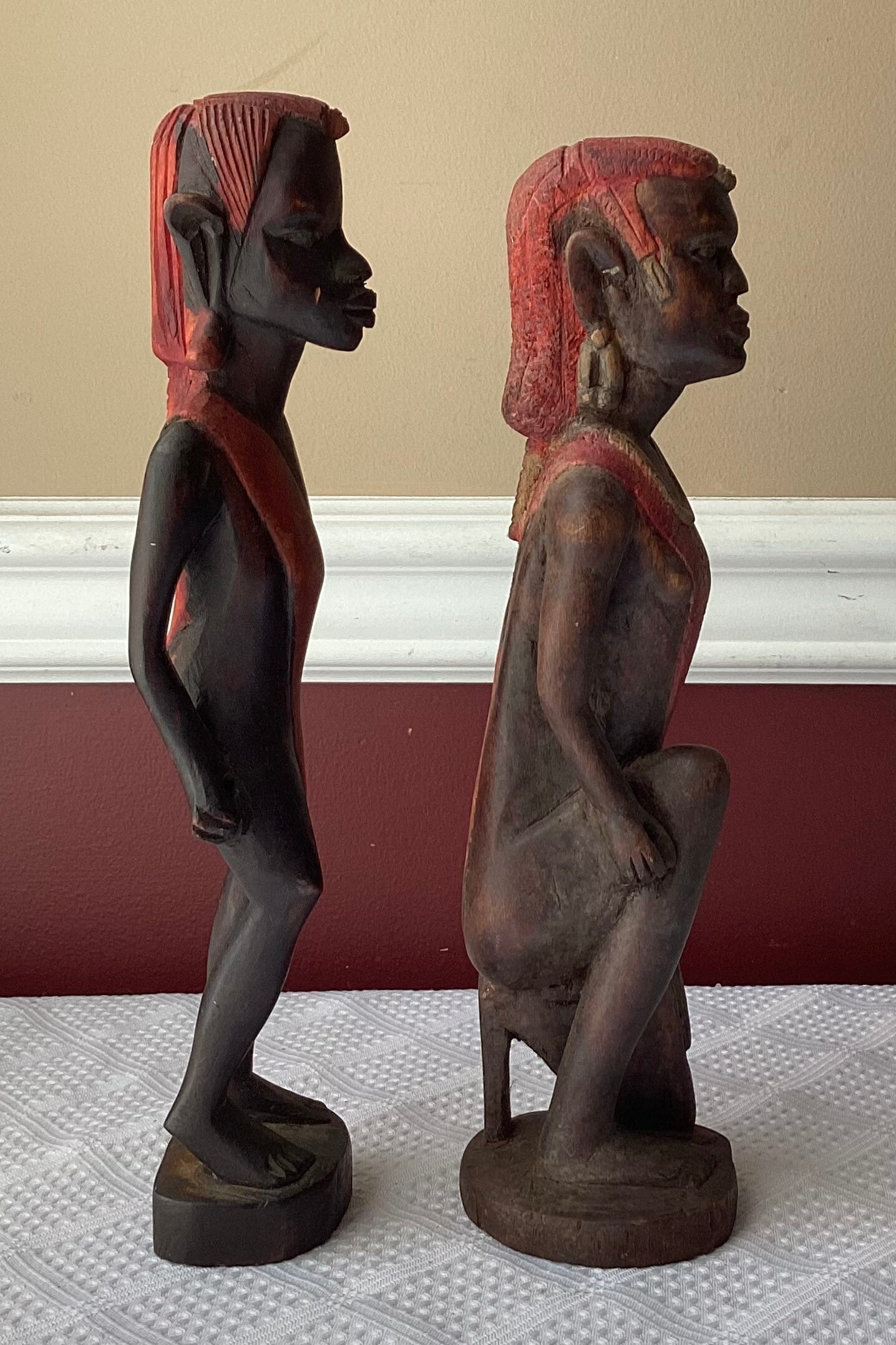 Solid Black Antelope Gazelle Original Kamba Tribe Table Art