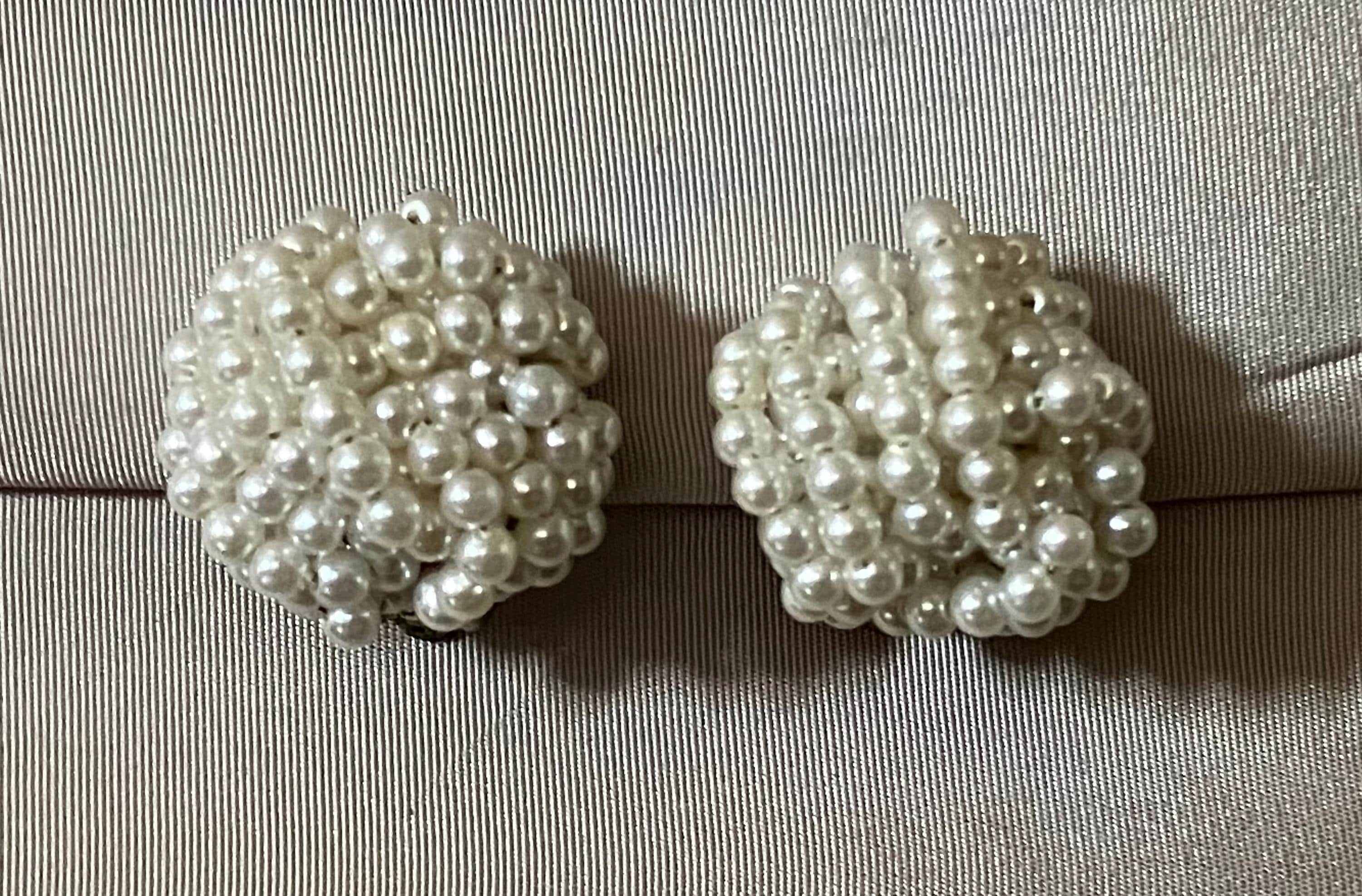 Vintage Earrings Japan Clip Pearl - Etsy