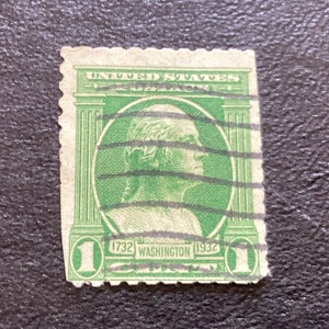 VTG George Washington Bicentennial 1732-1932 One Cent Stamp SC #705 (Error Cut)