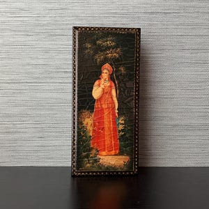 Vintage Large Russian Lacquer Box, Russian Fairy Tale Box, 9&quot; Long