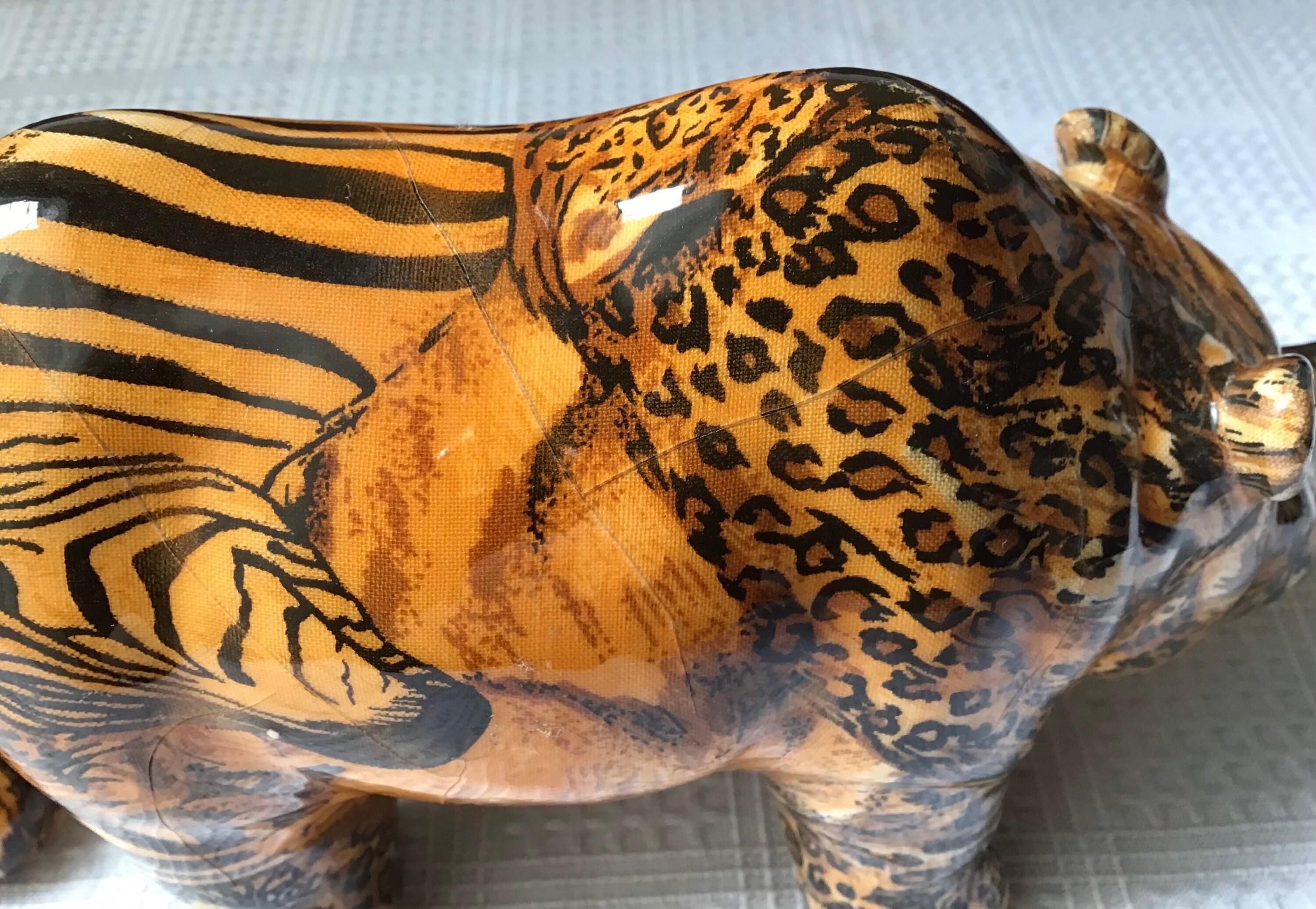 Lot of 3 Wild African Animal Shiny, Glazed Chalkware Figurines: Leopard ...
