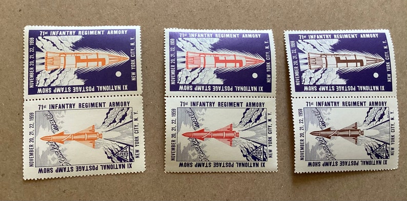 Lot of 6 XI National Postage Stamp Show, 71th Infantry Regiment Armory ...