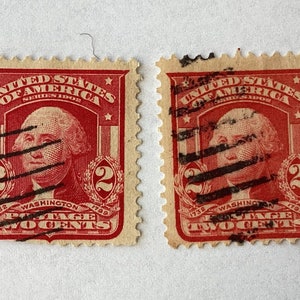 Lot of 2 George Washington 200 Year Birthday 2 Cent Stamps, 1932