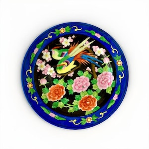 Vintage Japanese Porcelain Plate, Colorful Bird-design, Marked, 10&quot; W