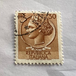 1968 Coin Of Syracuse Repvbblica Italiana 30 Lire Stamp/ Italian Stamp