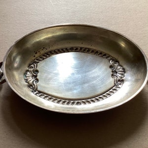 Antique Silver Color Tone Serving Dish Cover, Unmarked, 9&quot; L. x 6 7/8&quot; W.