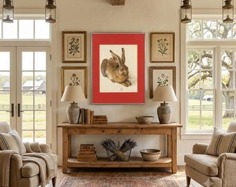 Vintage Mid 20th C. Lithograph Of A Rabbit By Albrecht Durer (1471-1528)