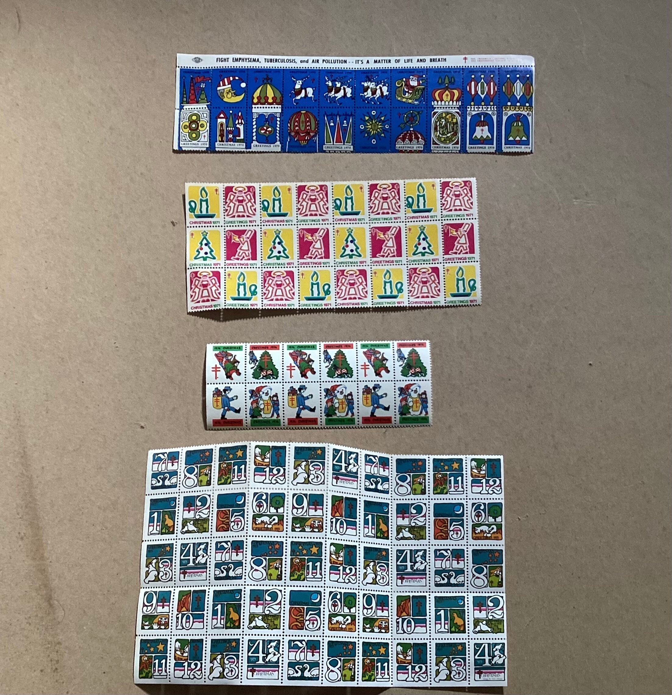 Assortment of Vintage Christmas Seals, 1970, 1971, 1973, 1974 - Etsy