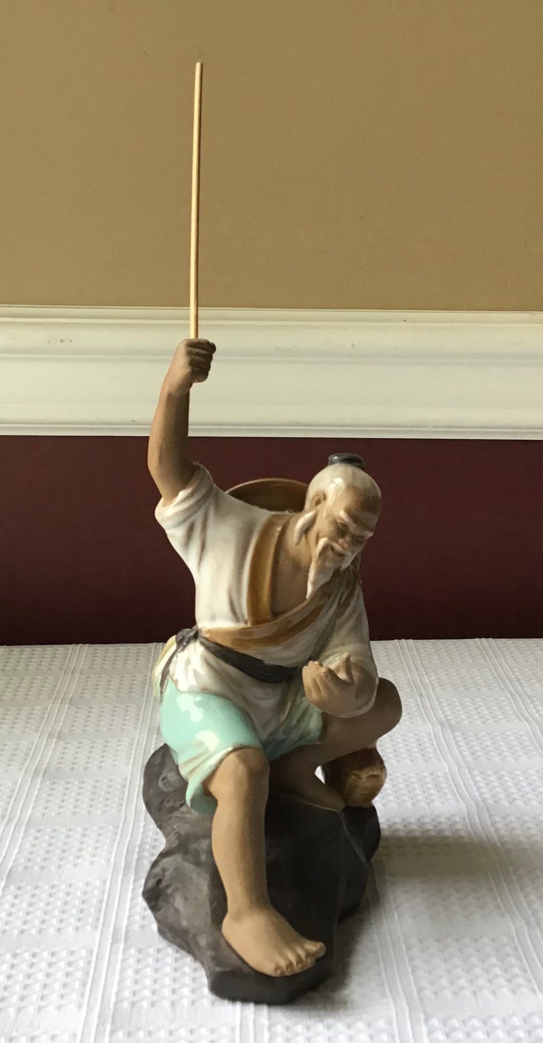 Vintage Chinese Mudman Figurine Of A Warrior