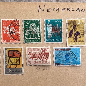 Lot Of 10 Vintage Stamps From Netherlands