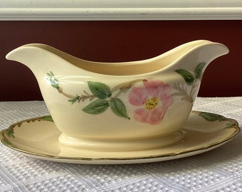 Vintage Franciscan Ware Ceramic Gravy Boat, Roses, Made In USA