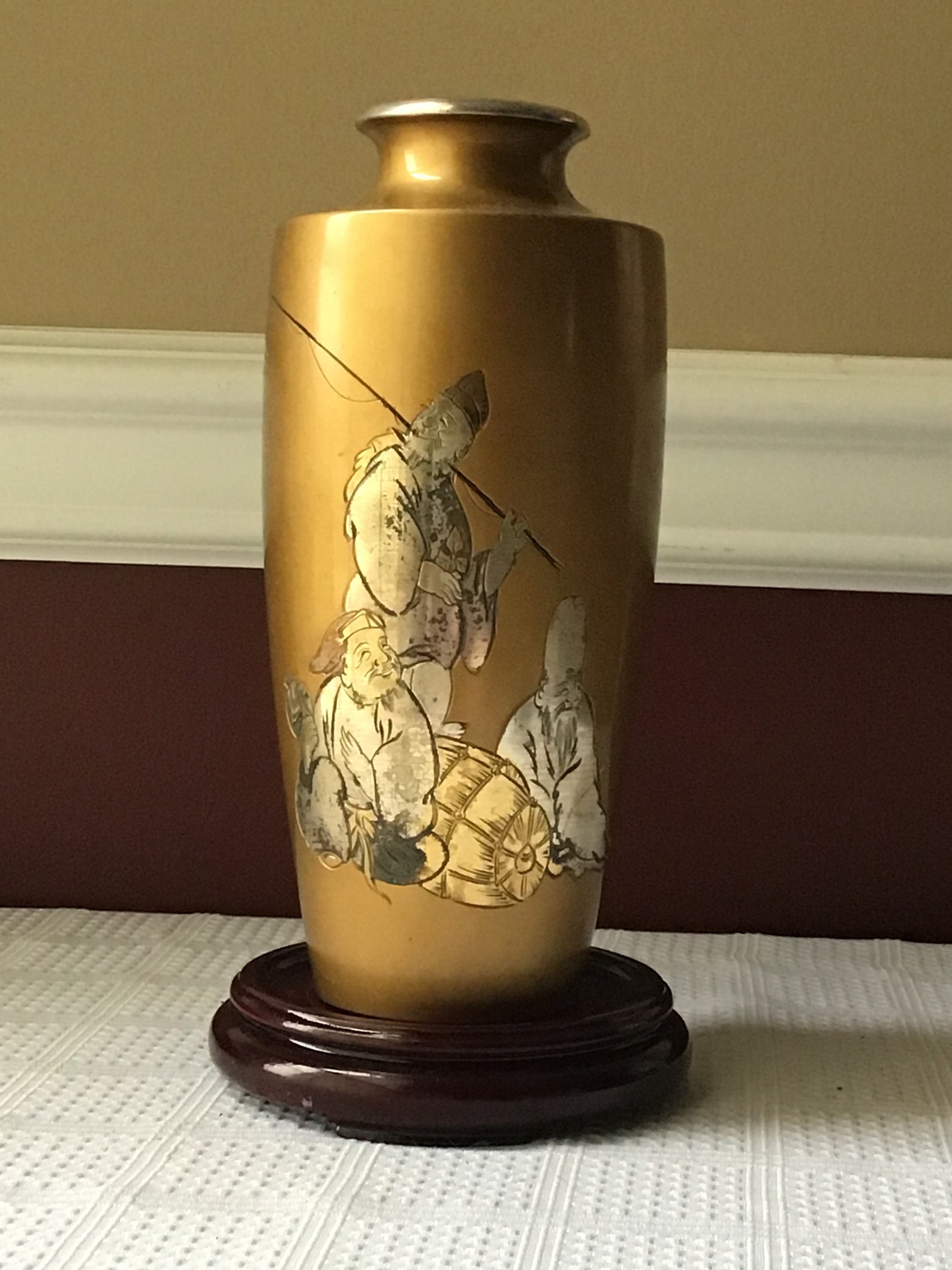 Vintage/ Antique Japanese Metal Vase 8 1/4 Etsy