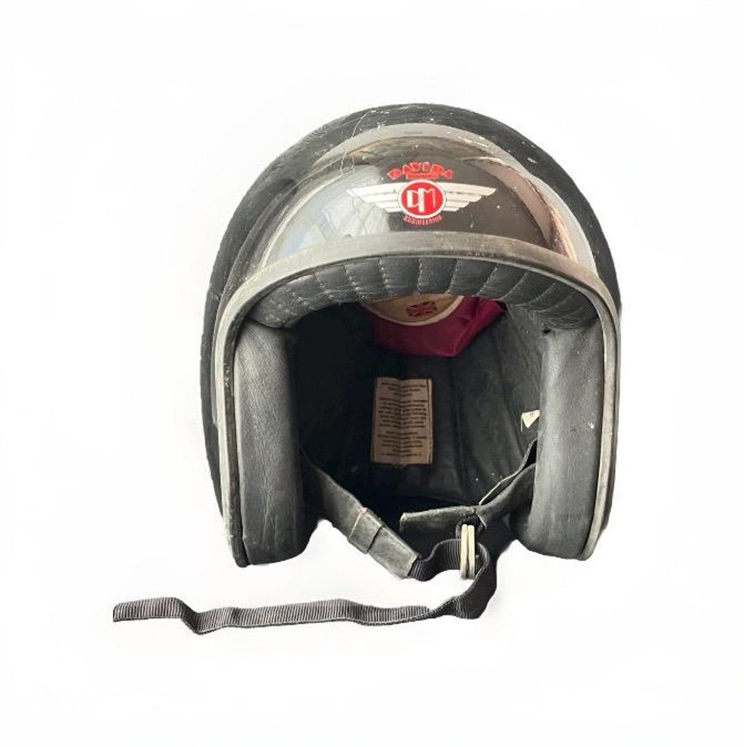 Davida Moto Classic Jet Open Face Black Helmet, Made in England
