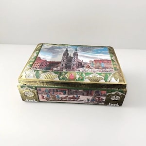 VTG Large E Otto Schmidt Lebkuchen und Honig Biscuit Tin, 1989, Germany, 17&quot;x12&quot;