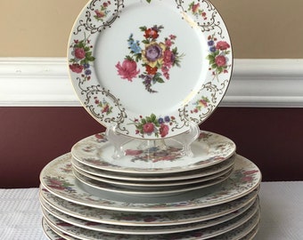 Lot of 11-piece Vintage Adline China Made in Occupied Japan Dinner