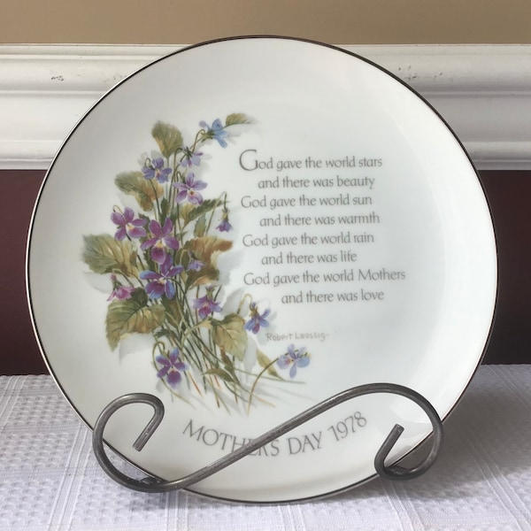 Vintage 1978 Mother’s Day Porcelain Plate Designed by Robert Laessig